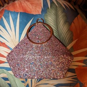 Pink Glitter Clutch